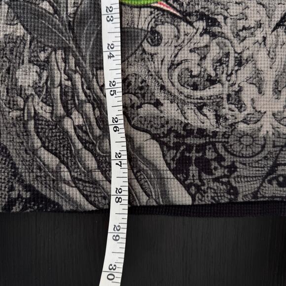 Christian Audigier Shirt Mens XL Thermal Skull Rose Rhinestone Y2K Tattoo NEW - Picture 15 of 16